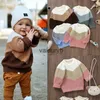 Pullover Neonate Ragazzi Maglioni lavorati a maglia Inverno Autunno Abbigliamento per bambini Carino Manica lunga Colore a contrasto Top casual Maglieria per bambinivaiduryb