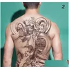 Tatouages temporaires B3 Hommes Tatouages Flash Chinois Autocollant Eau Pour 48X34Cm Homme Faux Dieu Étanche C18122801 Tatouage Temporaire Retour Trans Dh1Ew