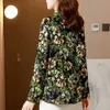 Blouses pour femmes Chemises élégantes Blouse imprimée florale Femmes Revers à manches longues Droite Soie Mode 2023 Automne Tops Taille M-4XLyolq