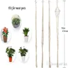 4PCS Macrame Plant wieszak ręcznie robione tkane bawełniane uchwyt na ścianę wiszące kosza do sadzarki do ogrodu na zewnątrz balkon c341c