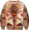 Pull de Noël pour hommes de grande taille Amazon Impression 3D Poitrine de Noël Cheveux Motif drôle Couple Sweat à capuche Mode Pull Top Grossiste