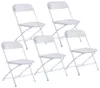 Nouveau lot de 5 chaises pliantes en plastique chaise d'événement de fête de mariage commerciale White4353606