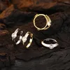 Boucles d'oreilles créoles en argent Sterling 2023 925, cercle de cristal lisse pour femmes, bijoux de fête de mariage coréen, cadeau à la mode, vente en gros