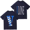 Gömlek Vlone Vlone Yaz Erkek Tasarımcısı Tişört Mens v Mektup T-Shirt Leisure Moda Trendi Hip Hop Marka Top Erkek Lüks Giyim Street Sweatshirt Pamuk Kısa Kollu