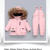 Jaquetas 30 Inverno Roupas de Bebê Engrossar Macacões Quentes Snowsuits Menina Menino Com Capuz Jaqueta Impermeável Macacão Ternos De Esqui Crianças Casaco Outerwear 231129