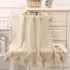 Blankets Swaddling 120x100cm Baby Cotton Muslin Swaddle Soft Solid Newborn Ruffle Wrap Receiving Blanket Sleeping Blanket Diapers Baby Bath Towel R231130