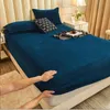 Juegos de ropa de cama WOSTAR Sábana ajustable de felpa suave y cálida, funda de colchón elástica, ropa de cama de lana de terciopelo esponjoso, ropa de cama de invierno para parejas, cama doble, 150 cm 231129