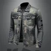 Herrjackor Spring och Autumn Fashion Trend Ripped Vintage Jeans Jacket Men's Casual Loose Comfort High Quality Plus-size Coat 231129