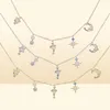 Mode Frauen Mädchen Schmuck Nette Reizende Mond Sterne starry sky Charms Tropfen Halsband Halskette 2021 Neue Trendy5061740