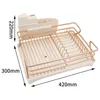 Kitchen Storage Aluminum Dish Drying Rack Rustproof Plates And Drainboard Set With Drainage Utensil Organizer Cup Glass Holder