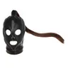 마사지 제품 SM PU 가죽의 이국적인 액세서리 에로틱 한 커플 유혹 장난감 마스크 코스프레를위한 열린 눈 입을 가진 섹시한 검은 머리 속박 후드