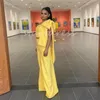 Elegant gul tvåbitar prom klänning med byxdräkt sexig en axel aftonklänning arabiska abayas födelsedagsklänning 2024 formell tillfälle fest klänning vestidos de gala