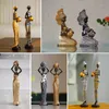 Oggetti decorativi Figurine NORTHEUINS Resina Retro Africano Nero Donna Statua Arte Figura Ornamenti Casa Soggiorno Camera da letto Desktop Decor Articoli 231130