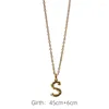 Pendant Necklaces For Women Neck Chain Female Jewelry Wholesale Gift Bamboo Name Letter Gold Plated Personalized