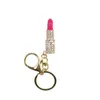 Porte-clés belle cristal rouge à lèvres maquillage porte-clés strass sac à main sac pendentif à breloque porte-clés comme cadeau
