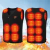 Men's Vests 16 Heating Zones Heated Vest for Men Fleece Jacket USB Power Adjustable Temperature Winter Warm Vest for Outdoor Hiking Camping 231127