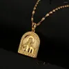 Anhänger Halsketten Goldfarbe Porträt von Jesus für Frauen Mädchen christliche Religion Kette Schmuck