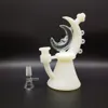 Glow in the Dark Pining Hookah Moon Teapot Bong Shisha Glass Bowl Silikonowa rura wodna bąbelka 7,4 cala + szklana miska