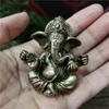 Decorative Objects Figurines Bronze Color Lord Ganesha Statue Buddha Ornaments Elephant Hindu God Sculpture Home Office Decoration Statues 231129