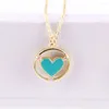 Pendant Necklaces Dainty Enamel Heart Pendants For Women Cute Round Gold Color Multilayer Choker Necklace 2023 Jewelry