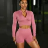 Conjuntos activos chaqueta Leggings conjunto de 2 piezas chándal de mujer púrpura rojo acanalado entrenamiento gimnasio Push Up Yoga ropa deportiva traje para Fitness