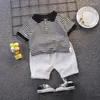 Ensembles de vêtements 0-5 ans bébé garçon polo costumes été enfants filles vêtements à rayures unisexe