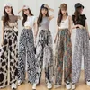 Kvinnor Pants Summer Women Ink Tie Dye Baggy Wide Leg Ice Silk 2023 Vintage Clothes Casual byxor Kvinna plus storlek