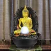 Statua di Buddha Fontane decorative Fontane d'acqua per interni Artigianato in resina Regali Feng Shui Desktop Fontana domestica 110 V 220 V E268Y