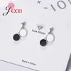 Boucles d'oreilles pendantes coréennes délicates pour femmes, en argent Sterling 925, cristal émail disque, bijoux de déclaration, cadeau pour filles