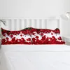 寝具セットレッドバラの花の緑の葉の美しい羽毛布団カバーセット温かく快適な2/3/4pcs寝具セットベッドシート枕カバーカバーセット231129