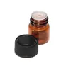 1ML/ 2ML Amber Glass Essential Oil Bottles perfume sample tubes Bottle with Plug and caps Bglgf
