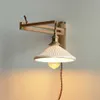 Xianfan neue japanische Holzwandlampe für Wohnzimmer, minimalistische Lampen für die Küche, dekorieren Beleuchtung, E27-Faltenlampenschirm, Licht H0922258c