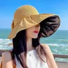 Designer straw hat brand letter cap Summer Black rubber UV resistant hats children's versatile beach mesh large brim sunshade hat foldable sun hat 1094 large eaves su