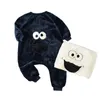 Pajamas Onesie Kids Baby Boys Girls Pajamas Children Winter Long Sleeve Flannel Animal Sleepwear Cartoon Big Eyes Sleeping Bag Robe 231129