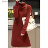 Basic Casual Dresses Women's High Neck Long Sle Solid Wool Korean Edition Loose Luxury Soft Wool Knitted Dress for Winter WarmthL231130