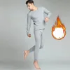 Men's Thermal Underwear High Quality Winter Long johns Men Thermal Underwear Sets Thin Fleece Elastic Material Soft O-neck Undershirtunderpants 231130