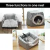 Lits pour chats, meubles chauds pour animaux de compagnie, nid doux, coussin de couchage à double usage, niche confortable d'hiver pour petits chiens et chats, Puppyvaiduryd3