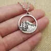 Pendentif Colliers 10 pcs Beau Pin Dans La Forst Montagne Collier Camping Bijoux Amant Cadeau Live Nature Fille SanLan