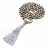 Chains Natural Stone Agate Beaded Buddha Head Pendant Necklace Handmade Tassels European And American Fashion Trend Sweater