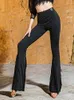 Stage Wear 2023 Latin Dance Performance Pants for Women Black High midjebyxor Chacha Rumba Tango Dress Practice DQS13480