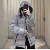 Women's Parkas Co Branded Lunmengjia Fujiwara Hiroshi Thousand Bird Grid Hooded Down for and Winter Thickened Bread Couple Coat 63pl