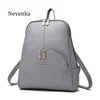 Nevenka mini mochila feminina leve mochilas meninas moda mochilas senhoras saco de escola de couro feminino mochila cinza preto j19270t