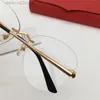 Novo design de moda em formato de borboleta óculos ópticos sem aro armação de metal para homens e mulheres estilo empresarial leve e fácil de usar modelo 0418O