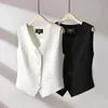 Mulheres coletes coreano blazer high end casual colete feminino commuting emagrecimento colar menos sem mangas jaqueta curta 231129