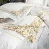 Beddengoedsets Europese stijl luxe borduurwerk nobele bruiloft 600TC katoensatijn set dekbedovertrek laken kussensloop koningin koning