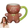 Water Bottles Winter Gingerbread Man Mug 3D Ceramic Cup With Handle Household Christmas Year Gift for Family Friends 231129