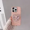 Love Diamond Heart Laser Cases para iPhone 13 Pro Max 12 promax Fashion Covers iphone14pro plus 14promax Protección de cubierta completa Estuche a prueba de golpes con anillo Stent Holder