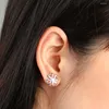 Pendientes de tuerca S para mujer, de Plata de Ley 925, flor, joyería Original auténtica, regalos de vacaciones