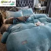 Ensembles de literie 22 textiles de maison bleu foncé cristal velours corail polaire hiver doux housse de couette garder au chaud en peluche housse de couette literie sans taie d'oreiller 231130