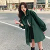 Trench da donna Donna Classico Cachi Casual Allentato Moda coreana Elegante Giacca a vento di media lunghezza Autunno Inverno Donna Giacca solida